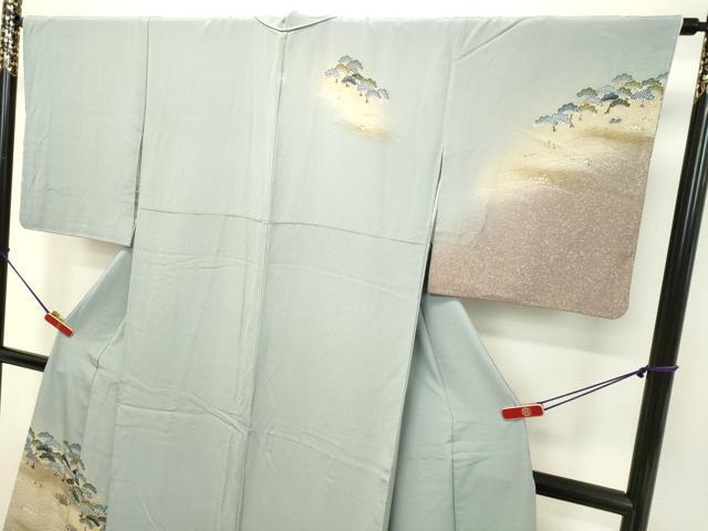 平和屋着物●訪問着 立波風景笠松文 暈し染め 金彩 正絹 逸品 DAAU0685tw