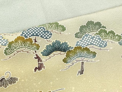 平和屋着物●訪問着 立波風景笠松文 暈し染め 金彩 正絹 逸品 DAAU0685tw