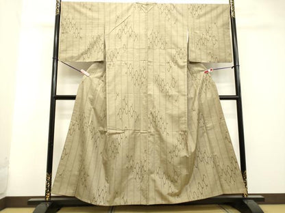 平和屋着物●上質な紬　抽象間道　正絹　逸品　DAAU0688tw