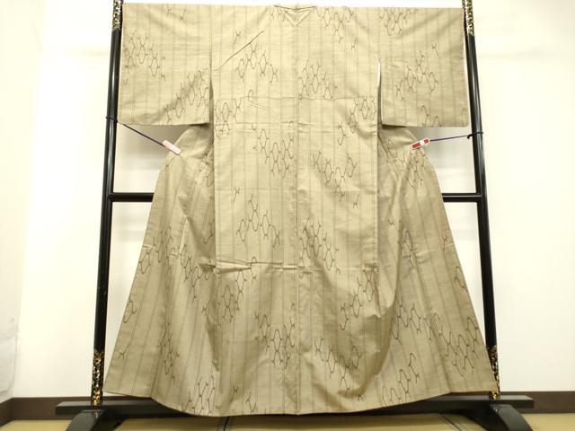 平和屋着物●上質な紬　抽象間道　正絹　逸品　DAAU0688tw