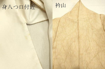 平和屋着物●白鷹お召 蚊絣 霞文 鬼しぼ縮緬 正絹 逸品 DAAU0690tw