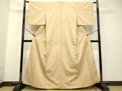 平和屋着物●白鷹お召 蚊絣 霞文 鬼しぼ縮緬 正絹 逸品 DAAU0690tw