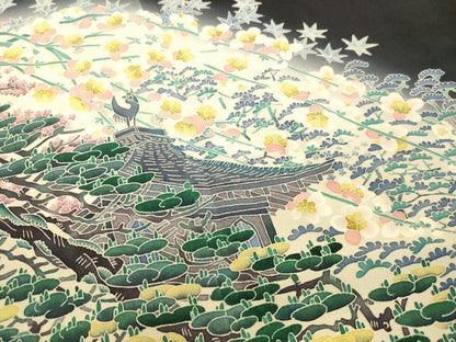 平和屋着物●本加賀友禅作家 杉浦 伸 黒留袖 風景枝花松文 暈し染め 正絹 逸品 DAAU0705tw