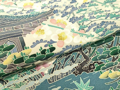 平和屋着物●本加賀友禅作家 杉浦 伸 黒留袖 風景枝花松文 暈し染め 正絹 逸品 DAAU0705tw