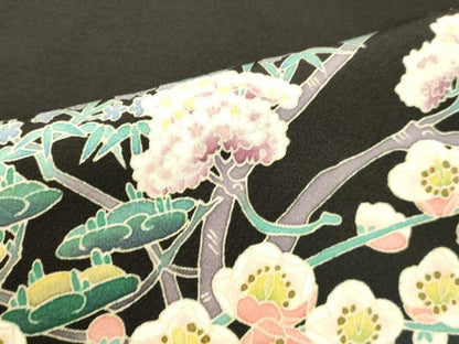 平和屋着物●本加賀友禅作家 杉浦 伸 黒留袖 風景枝花松文 暈し染め 正絹 逸品 DAAU0705tw