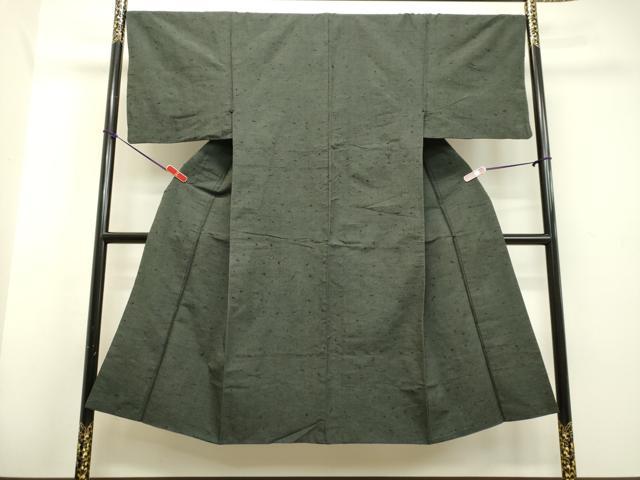 平和屋着物●男性 髭紬 アンサンブル 千歳茶色 正絹 逸品 DAAU0709tw