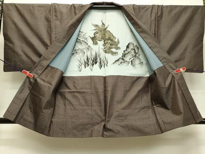 平和屋着物●男性 本場大島紬 アンサンブル 80亀甲 総詰め 正絹 逸品 DAAU0712tw