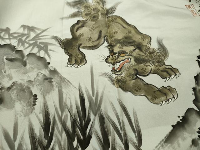 平和屋着物●男性 本場大島紬 アンサンブル 80亀甲 総詰め 正絹 逸品 DAAU0712tw