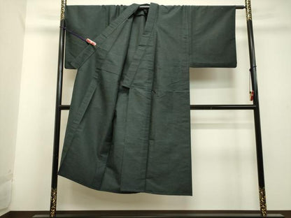 平和屋着物●男性　紬　アンサンブル　単衣　霞文　正絹　逸品　DAAU0713tw