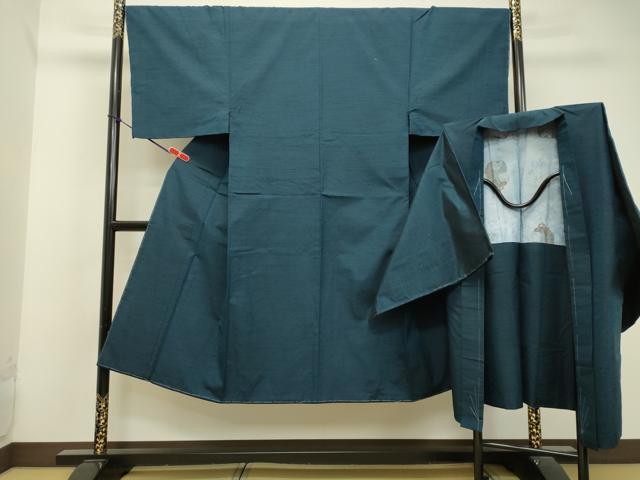 平和屋着物●男性　紬　アンサンブル　褐返色　正絹　逸品　未使用　DAAU0715tw