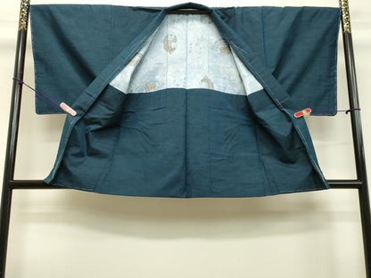 平和屋着物●男性　紬　アンサンブル　褐返色　正絹　逸品　未使用　DAAU0715tw