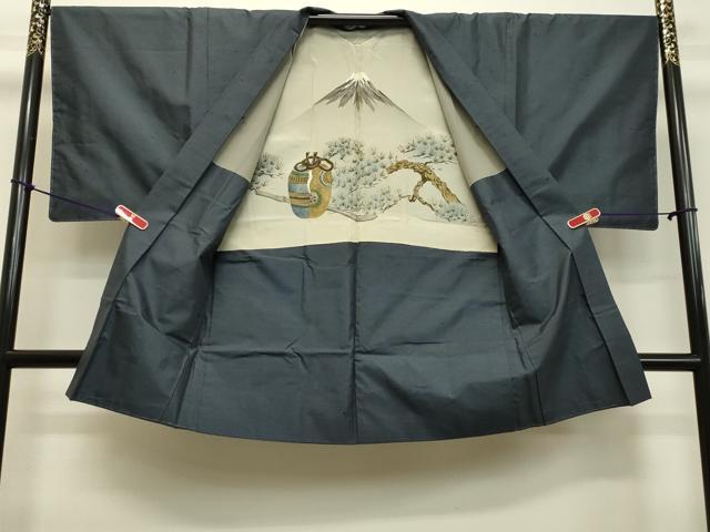 平和屋着物●男性 本場大島紬 アンサンブル 長襦袢（袷）セット 100亀甲 総詰め 正絹 逸品 DAAU0717tw