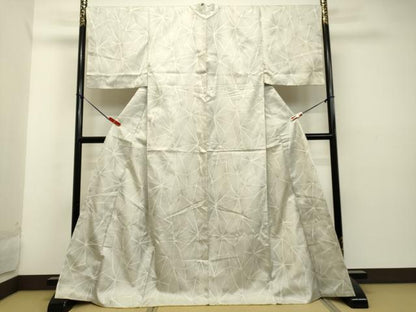 平和屋着物●上質な紬 100亀甲 幾何学文様 正絹 逸品 DAAU0719tw