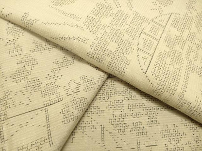 平和屋着物●結城紬 100亀甲 風景草花文 正絹 逸品 DAAU0723tw