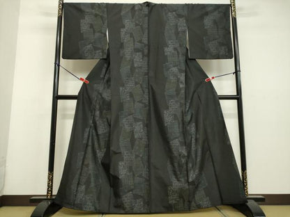 平和屋着物●本場大島紬　色紙重ね吉祥草花文　正絹　逸品　DAAU0734tw