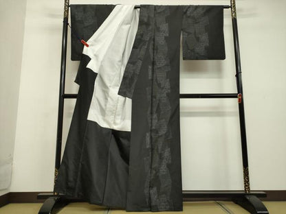 平和屋着物●本場大島紬　色紙重ね吉祥草花文　正絹　逸品　DAAU0734tw
