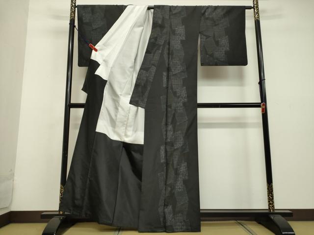 平和屋着物●本場大島紬　色紙重ね吉祥草花文　正絹　逸品　DAAU0734tw