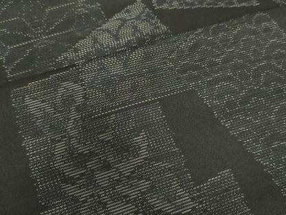 平和屋着物●本場大島紬　色紙重ね吉祥草花文　正絹　逸品　DAAU0734tw