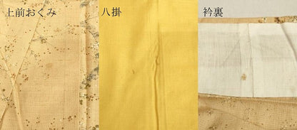 平和屋着物●上質な小紋　紬地　枝梅文　背抜き仕立て　正絹　逸品　DAAU0740tw