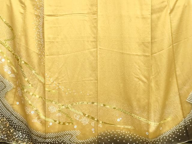 平和屋着物●訪問着 流水吉祥花文 暈し染め 金銀彩 正絹 逸品 DAAU0762tw