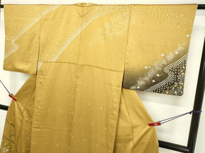 平和屋着物●訪問着 流水吉祥花文 暈し染め 金銀彩 正絹 逸品 DAAU0762tw