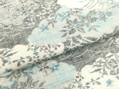 平和屋着物●小千谷紬 雲取り草葉文 証紙付き 正絹 逸品 DAAU0779tw