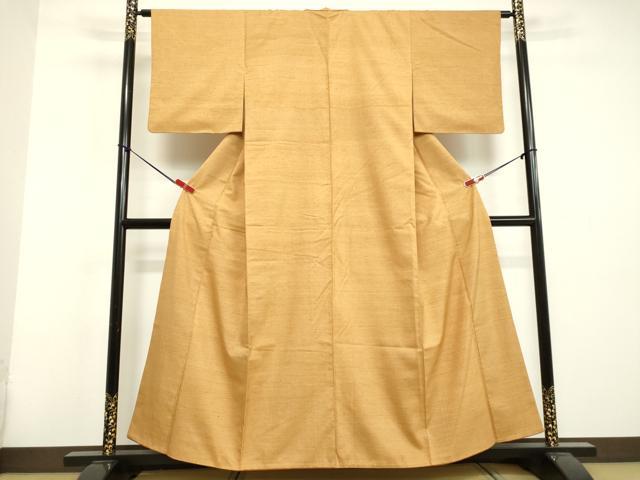 平和屋着物●上質な紬 杏色 正絹 逸品 DAAU0793tw