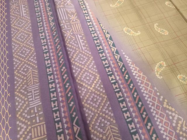 平和屋着物●創業140年　小糸染芸の四代目　小糸敏　本場染大島紬　訪問着　ペイズリー柄　金彩　正絹　逸品　DAAU0803tw 平和屋着物○創業140年 小糸染芸の四代目 小糸敏 本場