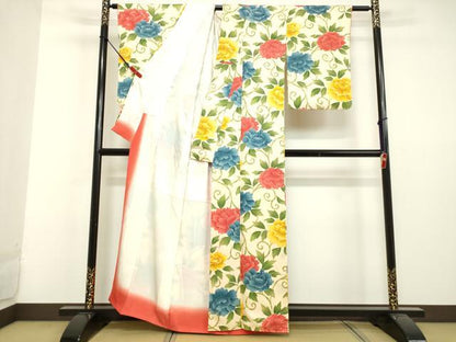 平和屋着物●上質な小紋　花唐草文　正絹　逸品　DAAU0804tw