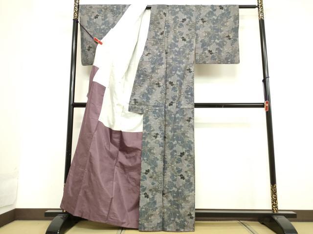 平和屋着物●本場大島紬 7マルキ 蔦の葉文 正絹 逸品 DAAU0809tw