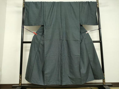 平和屋着物●男性　紬　アンサンブル　100亀甲　総詰め　キングサイズ　正絹　逸品　DAAU0816tw