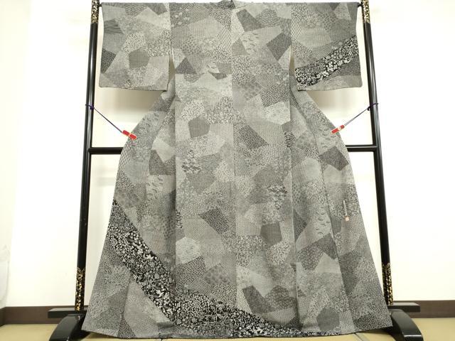 平和屋着物●伝統工芸師 服部光擴 訪問着 寄せ小紋柄 正絹 逸品 DAAU0817tw