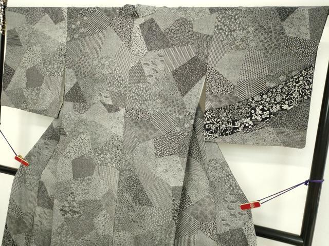 平和屋着物●伝統工芸師 服部光擴 訪問着 寄せ小紋柄 正絹 逸品 DAAU0817tw