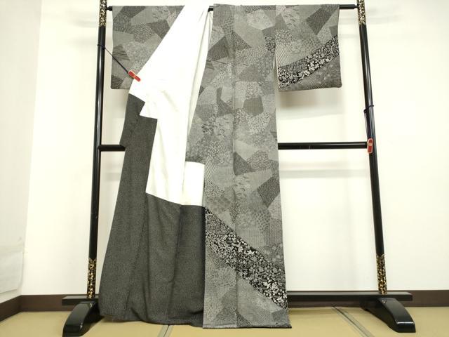 平和屋着物●伝統工芸師 服部光擴 訪問着 寄せ小紋柄 正絹 逸品 DAAU0817tw
