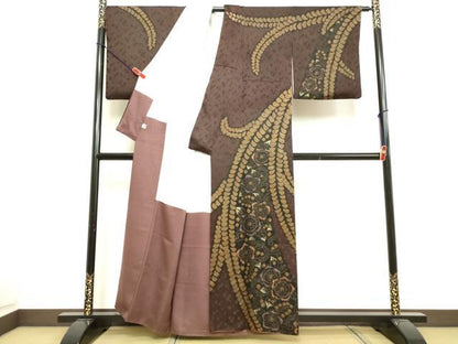 平和屋着物●訪問着 絞り 草花文 健勝苑扱い 正絹 逸品 DAAU0825tw