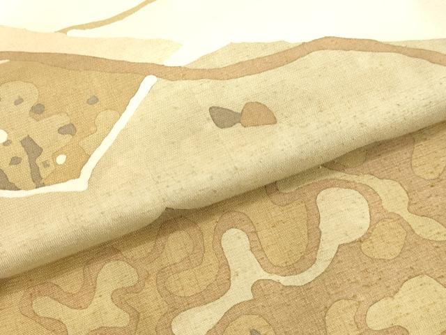 平和屋着物●訪問着 紬地 ろうけつ染め 抽象文様 正絹 逸品 DAAU0832tw