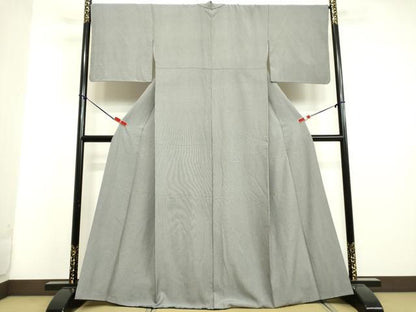 平和屋着物●江戸小紋 万筋 白花色×黒色 正絹 逸品 DAAU0854tw