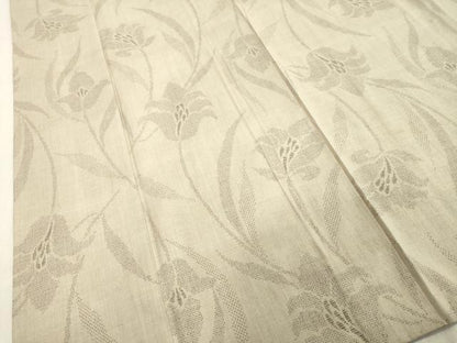 平和屋着物●本場結城紬 重要無形文化財 120亀甲 更紗花文 正絹 逸品 DAAU0857tw
