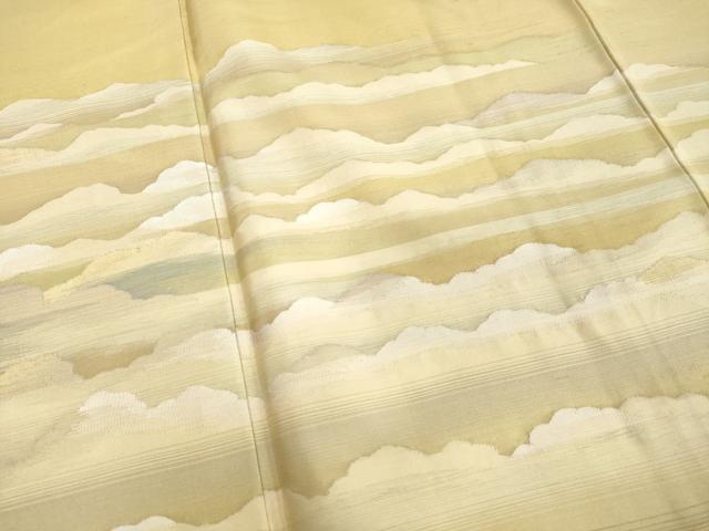 平和屋着物●色留訪問着 紬地 雲文 金糸 正絹 逸品 DAAU0863tw