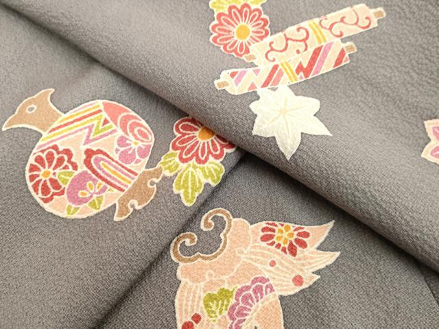 平和屋着物●上質な小紋　宝尽くし舞花文　正絹　逸品　DAAU0872tw