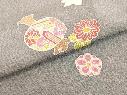 平和屋着物●上質な小紋　宝尽くし舞花文　正絹　逸品　DAAU0872tw