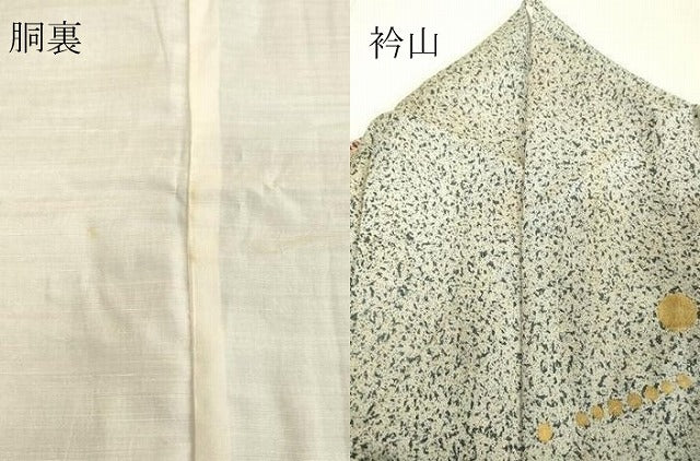 平和屋着物●訪問着　紬地　丸文　金銀彩　銀通し地　正絹　逸品　DAAU0884tw