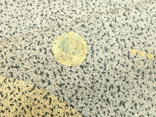 平和屋着物●訪問着　紬地　丸文　金銀彩　銀通し地　正絹　逸品　DAAU0884tw