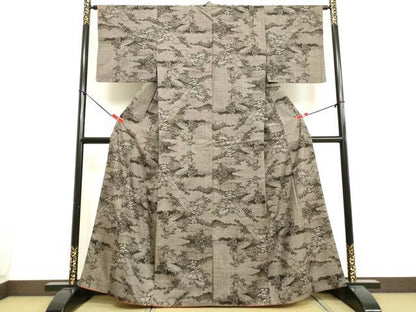 平和屋着物●本場大島紬 7マルキ 雲取り風景文 正絹 逸品 DAAU0890tw