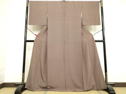 平和屋着物●江戸小紋　角通し　市松文様　正絹　逸品　DAAU0893tw