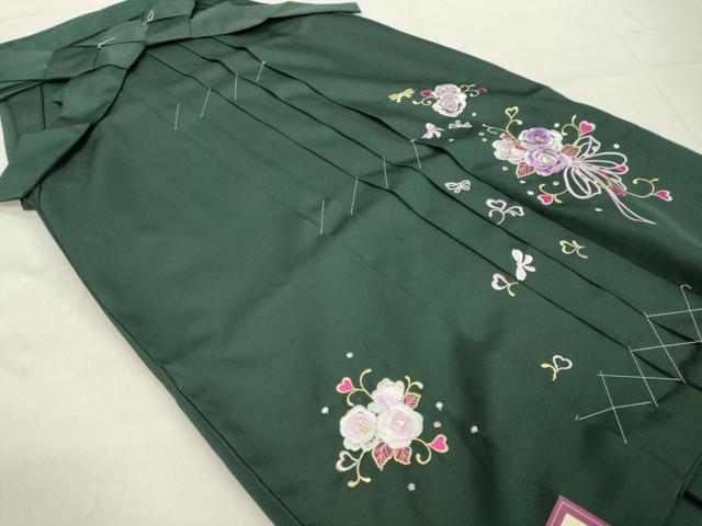平和屋着物●女性　行灯袴　総刺繍　草花文　虫襖色　金銀糸　卒業式　洗える着物　未使用　DAAV1013tw