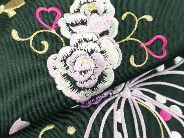 平和屋着物●女性　行灯袴　総刺繍　草花文　洗える着物　未使用　BAAU5802mz 平和屋着物○女性 行灯袴 総刺繍 草花文 虫襖色 金銀糸