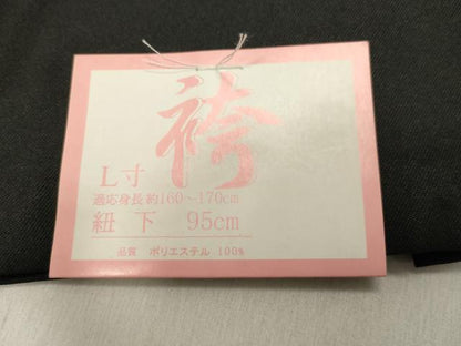 平和屋着物●女性 行灯袴 総刺繍 草花文 黒色 金銀糸 卒業式 洗える着物 未使用 DAAU0922tw