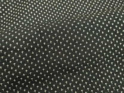 平和屋着物●男性 紬 アンサンブル 十字絣 黒地 正絹 逸品 DAAU0930tw