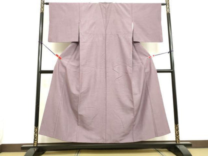 平和屋着物●上質な紬 浅紫色 正絹 逸品 DAAU0942tw